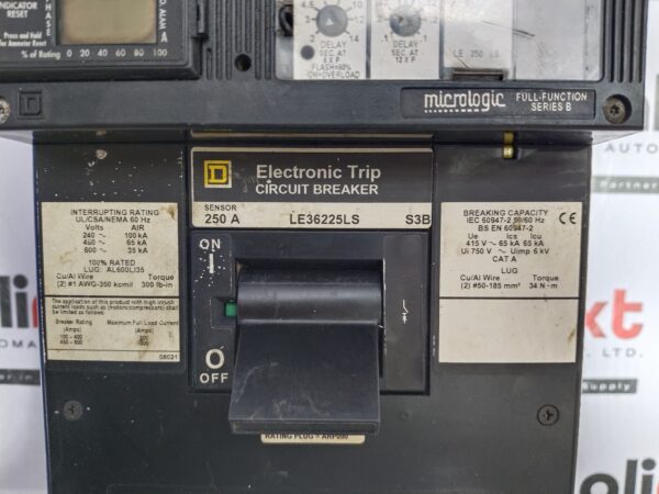 Square D LE36225LS molded case circuit breaker 250A|600 VAC