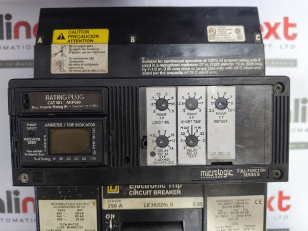 Square D LE36225LS molded case circuit breaker 250A|600 VAC