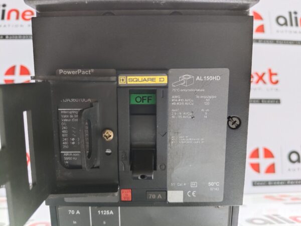 Square D PowerPact HJA36070CA H-frame molded case circuit breaker 70A|3P|600 VAC