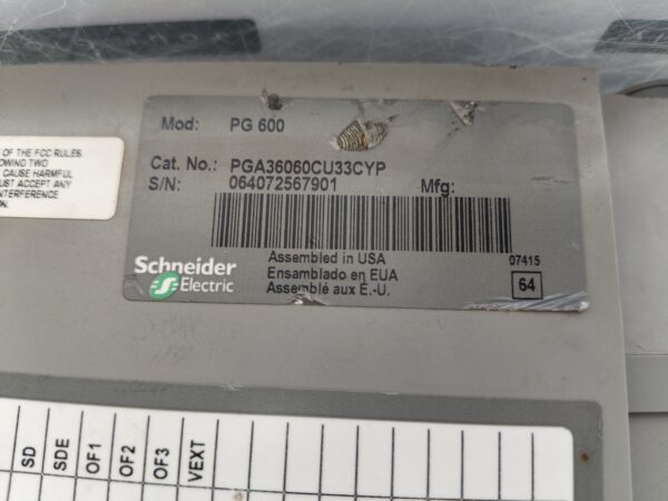 Square D Powerpact PG 600 circuit breaker PGA36060CU33CYP | 3P | 600A | 600V