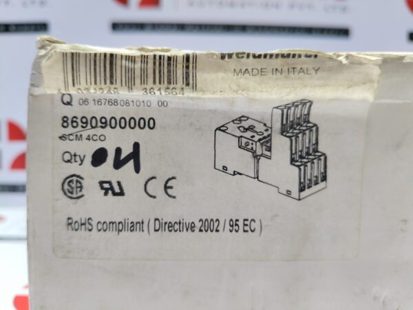 Weidmüller SCM 4CO ECO relay socket 12A|300VAC