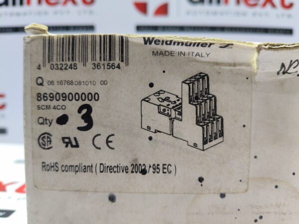 Weidmüller SCM 4CO ECO relay socket 12A|300VAC