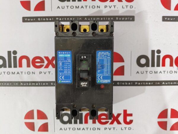Hyundai HBS-103N 20A 3P molded case circuit breaker Brand New | Original | Unus