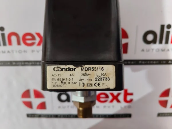 Condor MDR53/16 Pressure Switch 4A 250V AC-15