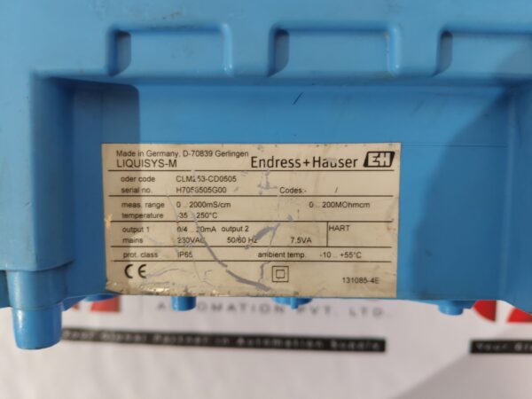 Endress+Hauser Liquisys M CLM253-CD0505 conductivity transmitter 230 VAC, 50/60
