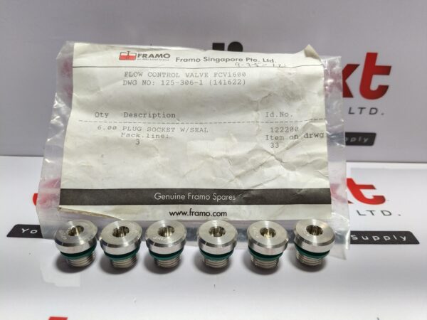 Framo Plug Socket W/Seal 122200 for Flow Control Valve FCV1600