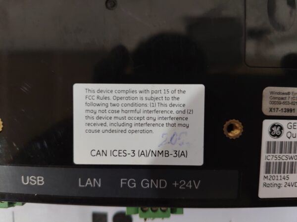 GE Fanuc IC755CSW07CDA-AE QuickPanel+ Operator Interface