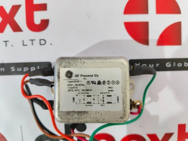 GE Procond Type DFHF-1 EMI/RFI power line filter 250V AC at 50-60Hz