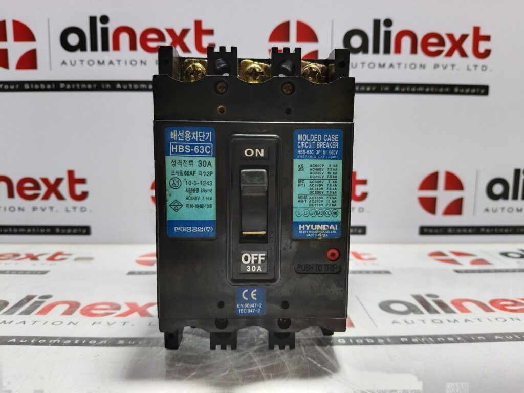 Hyundai HBS-63C molded case circuit breaker 3P|30A|AC440V Slightly Crack
