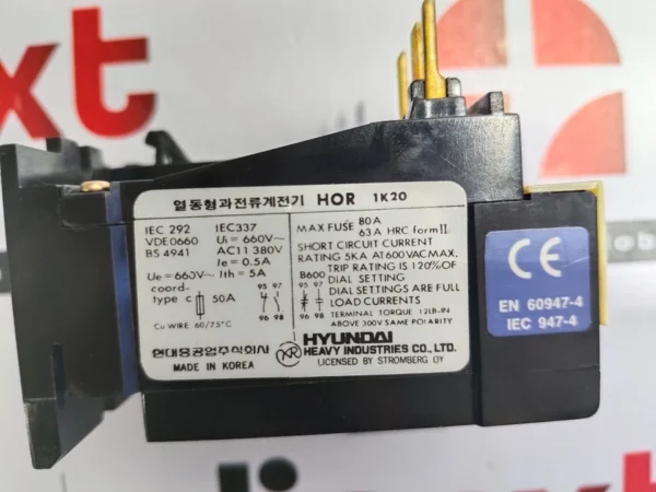 Hyundai HOR 1K 20 Thermal Overload Relay 5A 660V 16-20 Used Tested Working