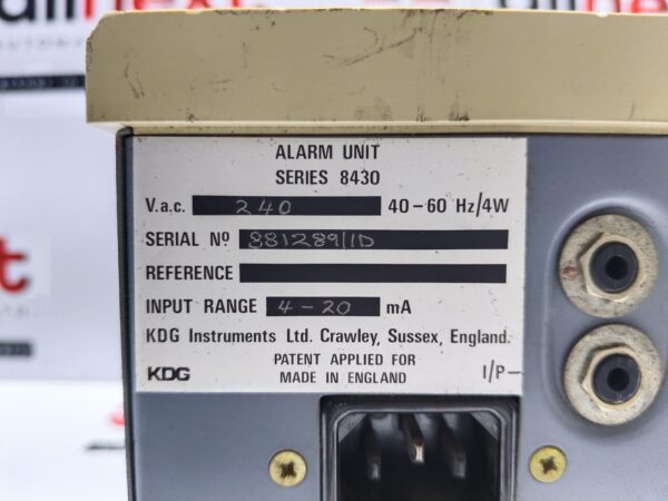 KDG Instruments Series 8430 Alarm Unit 881289/1D