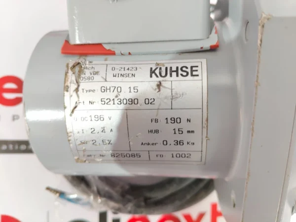 KUHSE GH70.15 DC Linear Solenoid Actuator – 196V, 190 N, 15 mm Stroke