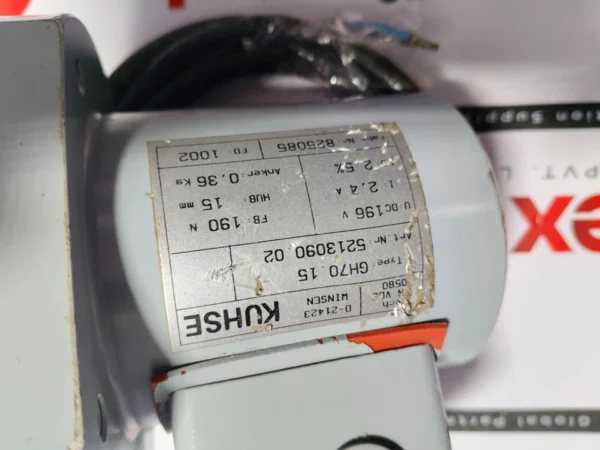 KUHSE GH70.15 DC Linear Solenoid Actuator – 196V, 190 N, 15 mm Stroke