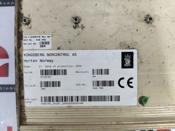 Kongsberg Dual Process Segment Controller Module 1800181 Rev B4 AUE-794