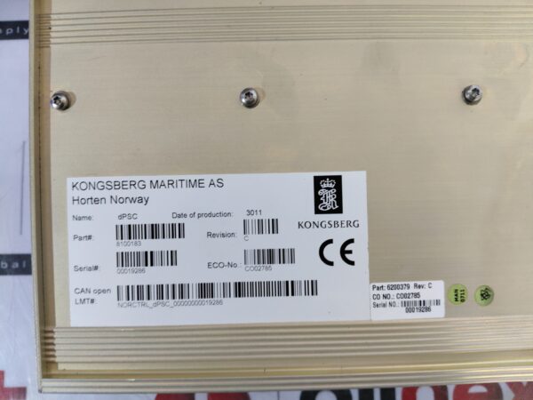 Kongsberg Dual Process Segment Controller module 8100183 Revision:C