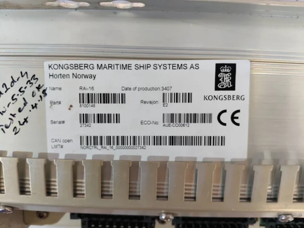 Kongsberg RAI-16 Remote Analog Input Module 8100148 Rev.E2 AUE-CO00612