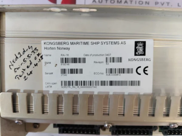 Kongsberg RAI-16 Remote Analog Input Module 8100148 Rev.E2 AUE-CO00612