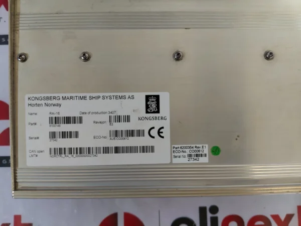 Kongsberg RAI-16 Remote Analog Input Module 8100148 Rev.E2 AUE-CO00612