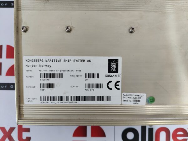 Kongsberg RAi-16 Remote Analogue Input Module Rev. D9