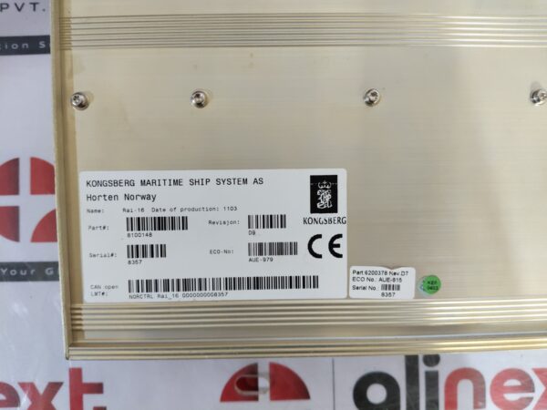 Kongsberg Rai-16 Remote Analogue Input Module Rev.D9 ECO:AUE-979