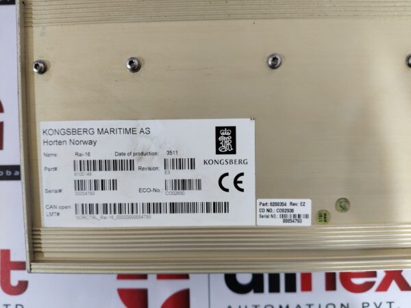 Kongsberg Rai-16 Remote Analogue Input Module Rev. E3