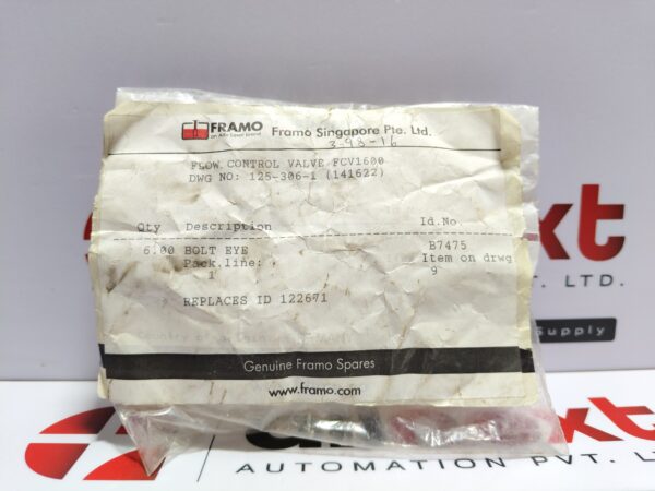 Lot of 6x Framo Bolt Eye B7475 for Flow Control Valve FCV1600