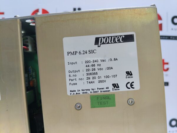 Powec PMP 6.24 SIC power supply rectifier module 220-240 Vac / 3.8A, 44-66 Hz