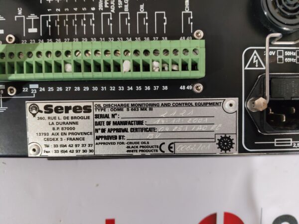 Seres ODME S 663 MK III oil discharge monitoring