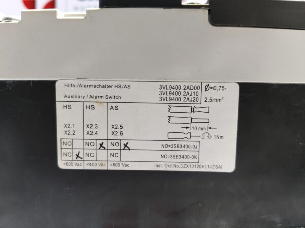 Siemens VL400 molded case circuit breaker 3VL4731-3SE36-0AD1