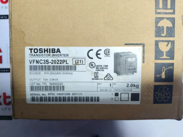 Toshiba VFNC1S-2022PL-W (R4) Transistor Inverter