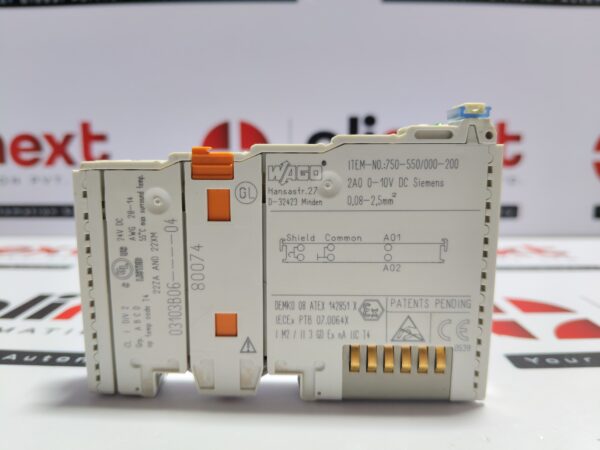 Wago 2-channel analog output module 750-550/000-200
