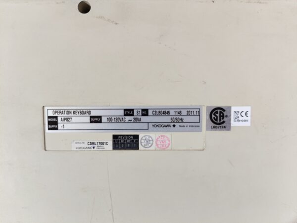 Yokogawa AIP827-1 USB Operation Keyboard 100-120VAC 20VA
