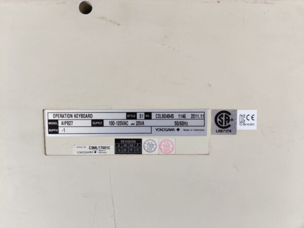 Yokogawa AIP827-1 USB Operation Keyboard 100-120VAC 20VA