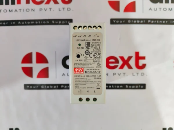 Mean Well MDR-60-12 DIN rail power supply 12V DC at 5.0A