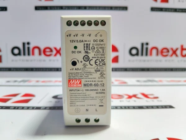 Mean Well MDR-60-12 DIN rail power supply 12V DC at 5.0A