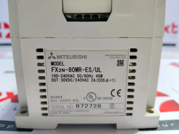 Mitsubishi FX2N-80MR-ES/UL PLC 100-240VAC, 50/60Hz, 45W