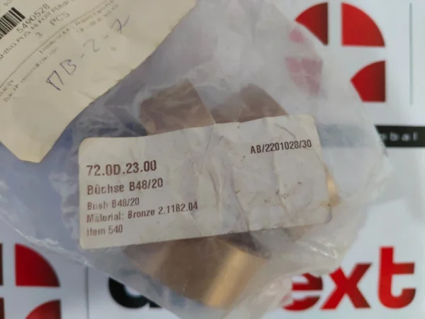 Set of 3Pcs. Evac Bronze 5490528 B48/20 Bushing POS.18 For Pump 5.5/QS