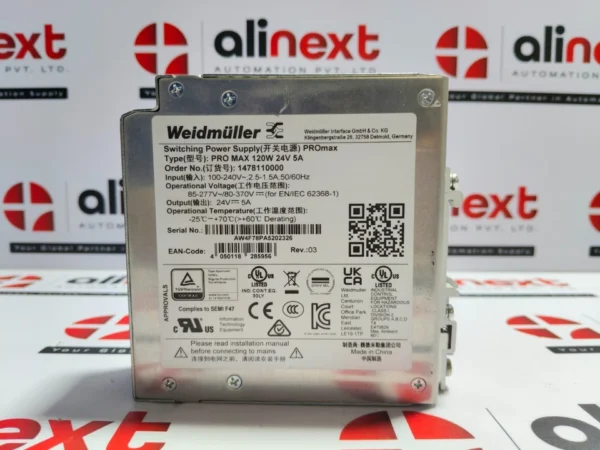 Weidmüller PRO MAX 120W 24V 5A switching power supply unit