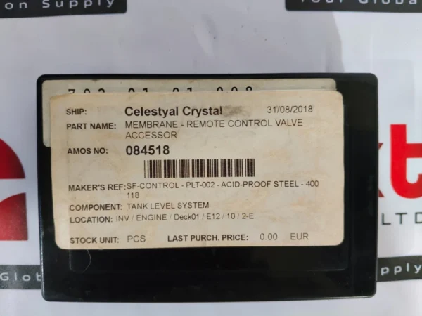 membrane remote control valve accessory 084518