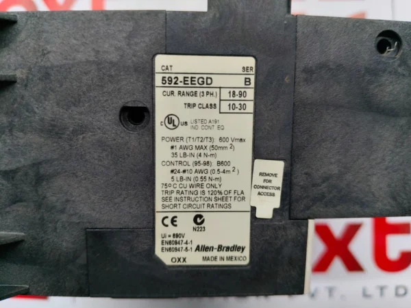  Allen-Bradley 592-EEGD Series B Electronic Overload Relay 10-30 690V