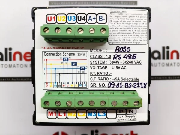 BOSS 3-Phase 4- Energy Monitor Digital Panel Meter / Energy Monitor