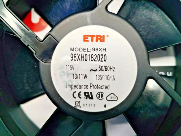 ETRI 98XH series AC axial cooling fan 98XH0182020 115V 13/11W 135/110mA