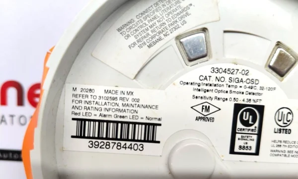 Edwards SIGA-OSD Intelligent Optical Smoke Detector 3304527-02