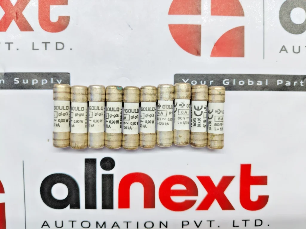 Lot of 10x Gould Shawmut 6A Cartridge Fuse 10x38mm 500VAC 0,90W