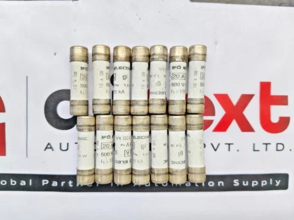Lot of 14x IFO 20A cylindrical fuses 500V 1.9W