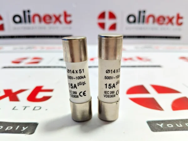 Lot of 2x 15A gG/gL ceramic cartridge fuse 14X15mm 500VAC