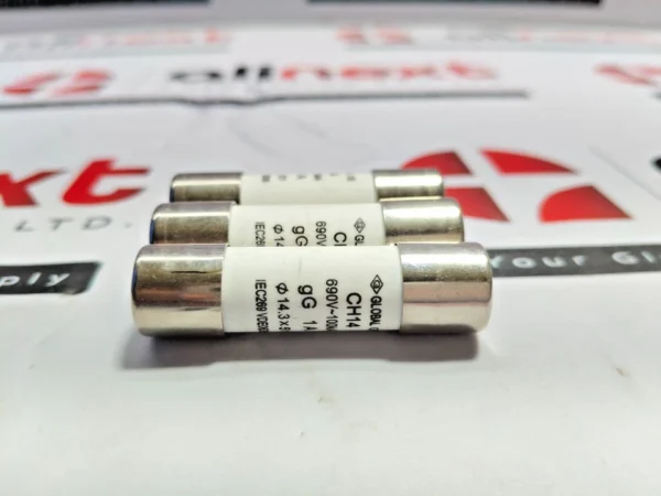 Lot of 3X GLOBAL CH14 Cylindrical Fuse, 690V~ 100KA