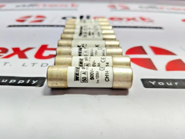  Lot of 9x Weber CH14 type cylindrical industrial fuse 50A 500V 120kA 4.1W