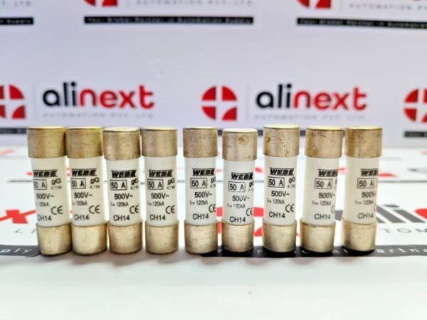  Lot of 9x Weber CH14 type cylindrical industrial fuse 50A 500V 120kA 4.1W