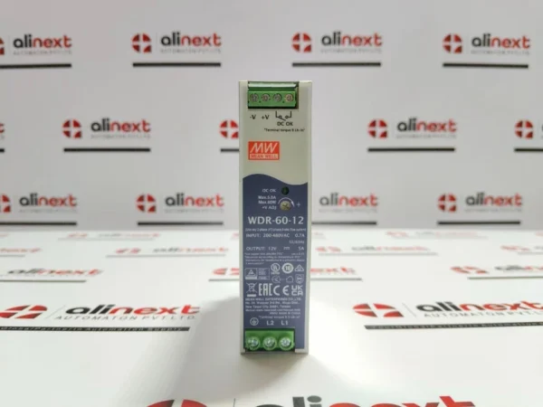 Mean Well WDR-60-12 DIN Rail Power Supply 200–480VAC 12V DC, 5A
